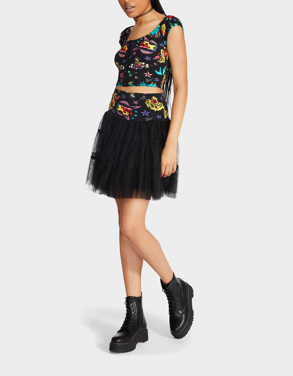 80TH BASH CROPPED PUFF SLEEVE TOP TATTOO | RE:LUV - Image 7