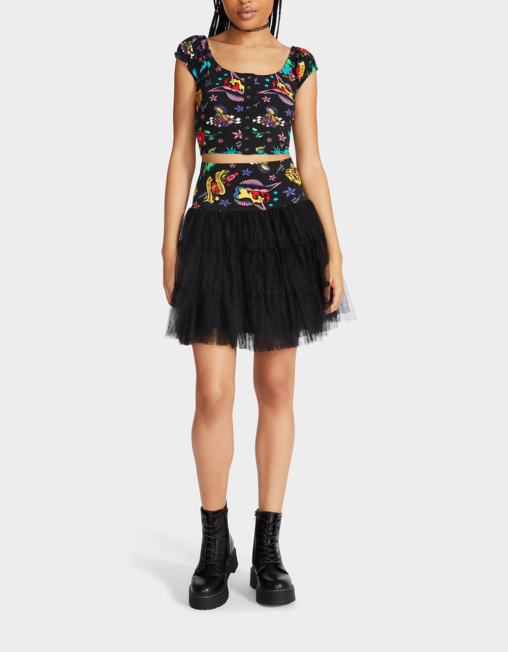 80TH BASH CROPPED PUFF SLEEVE TOP TATTOO | RE:LUV - Image 6