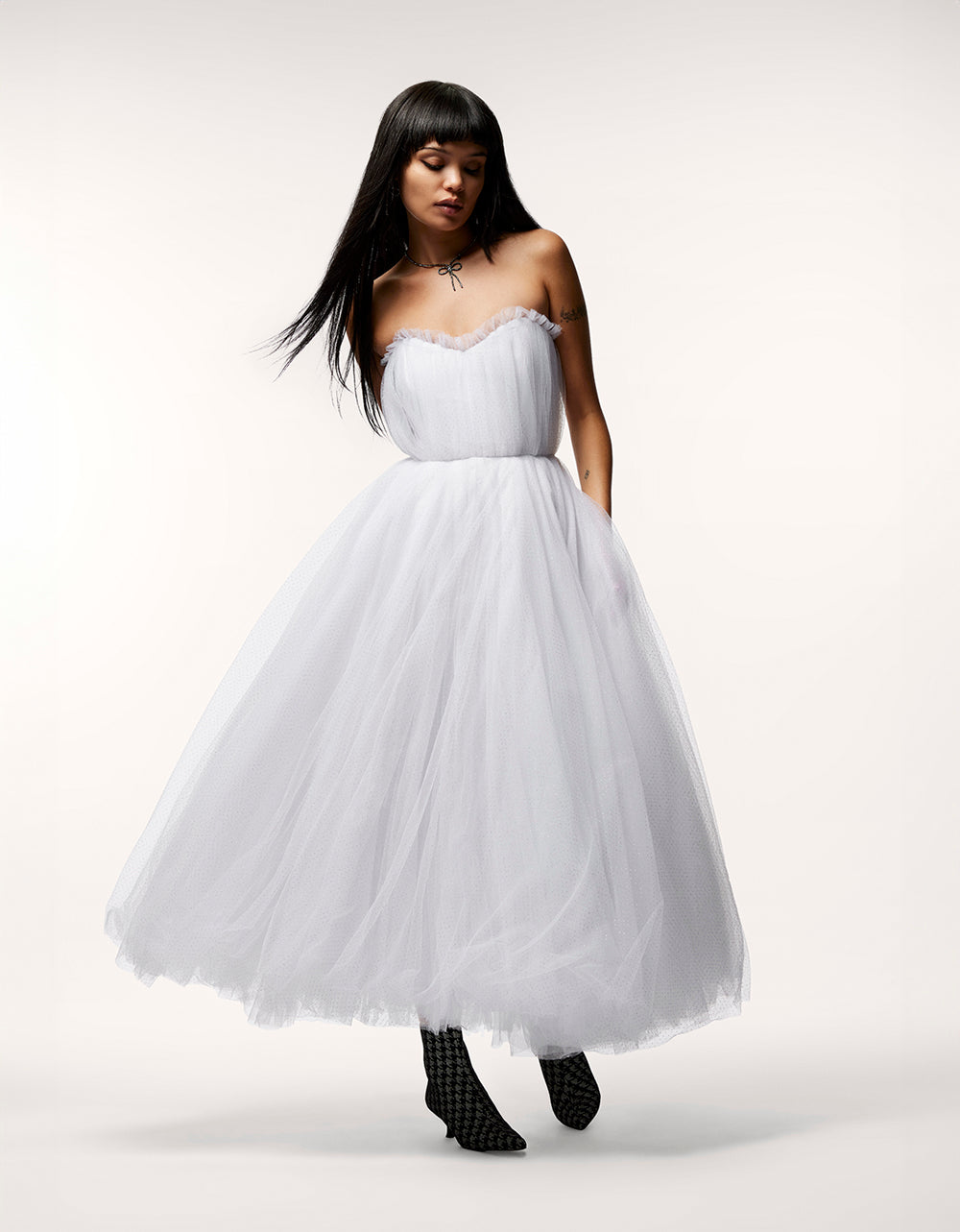 BRIDE VIBES TULLE DRESS WHITE | RE:LUV