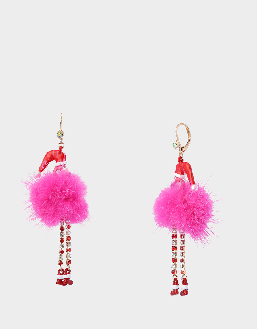 FLUFFY FLAMINGO DROP EARRINGS PINK