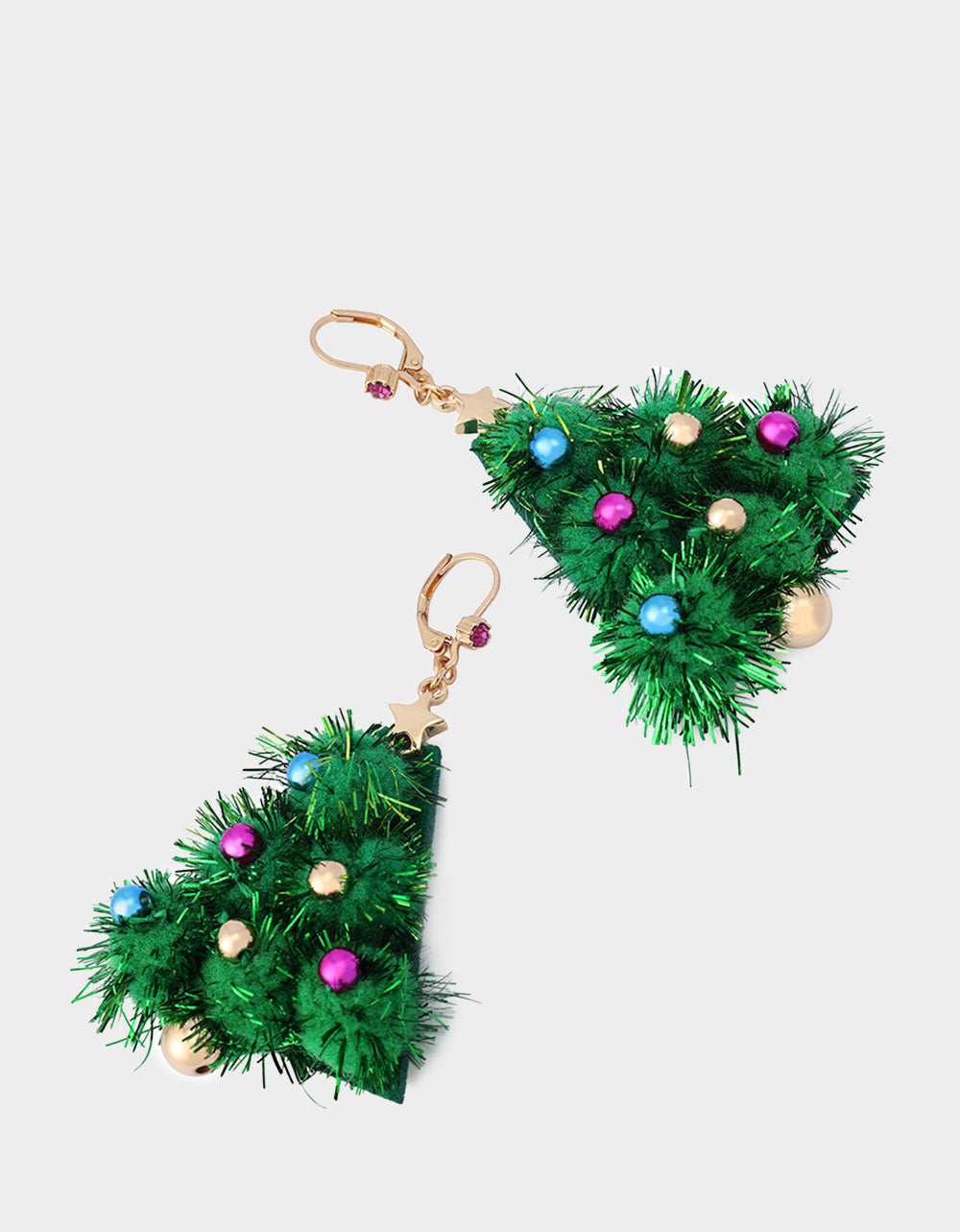 PLUSH TREE DROP EARRINGS FIR GREEN - Image 2