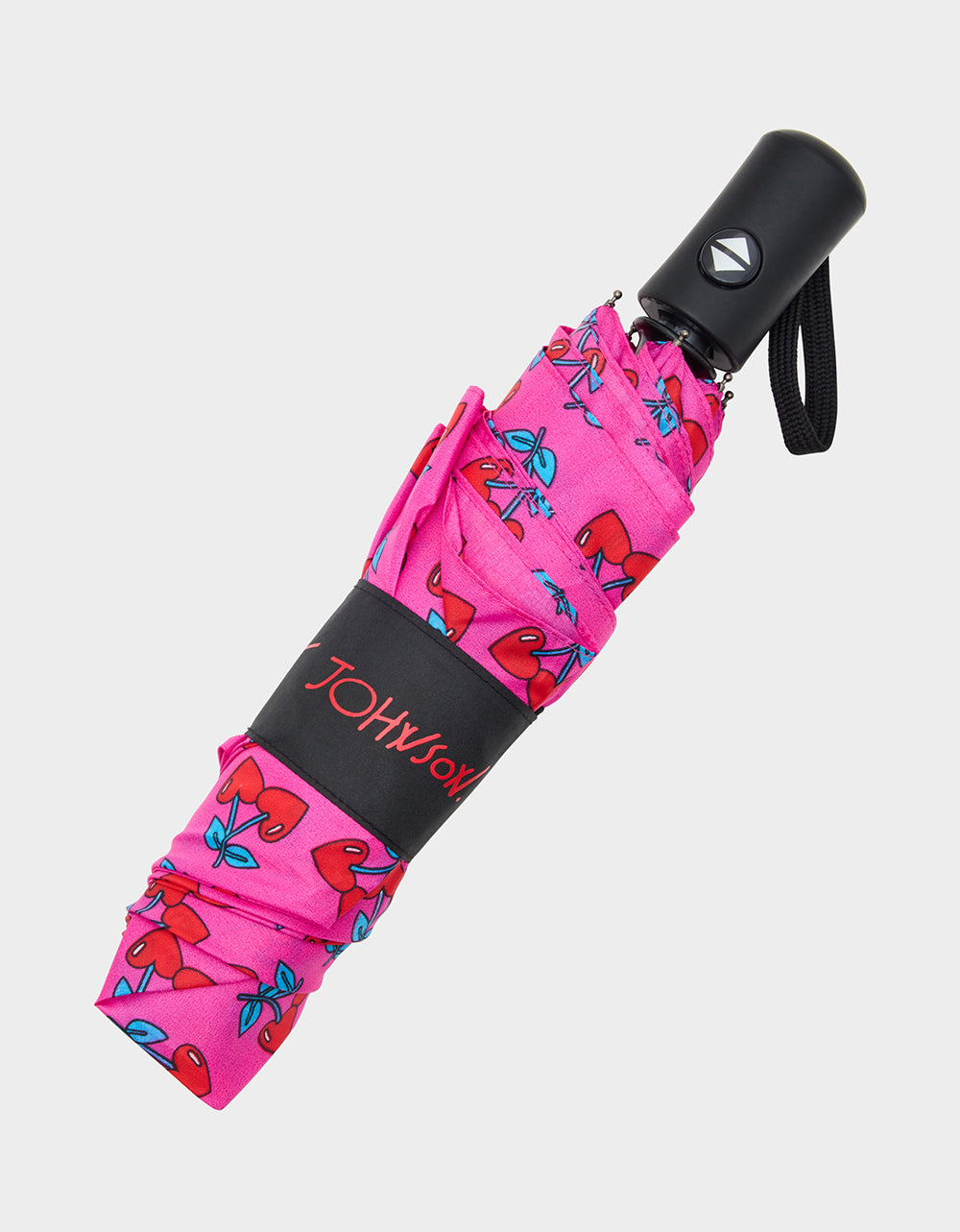 BETSEY'S CHERRY HEART PRINT UMBRELLA PINK MULTI - Image 2