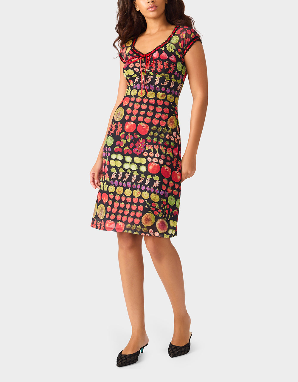 BETSEY'S FRUIT DRESS BLACK MULTI - Image 3