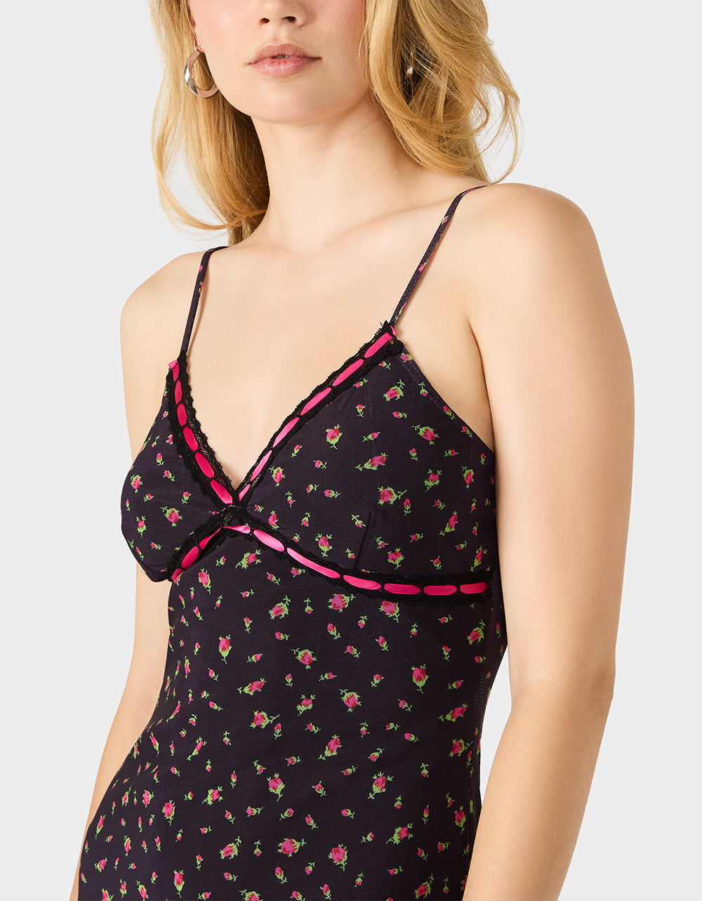 BETSEY'S ARCHIVE ROSEBUD SLIP DRESS BLACK - Image 4