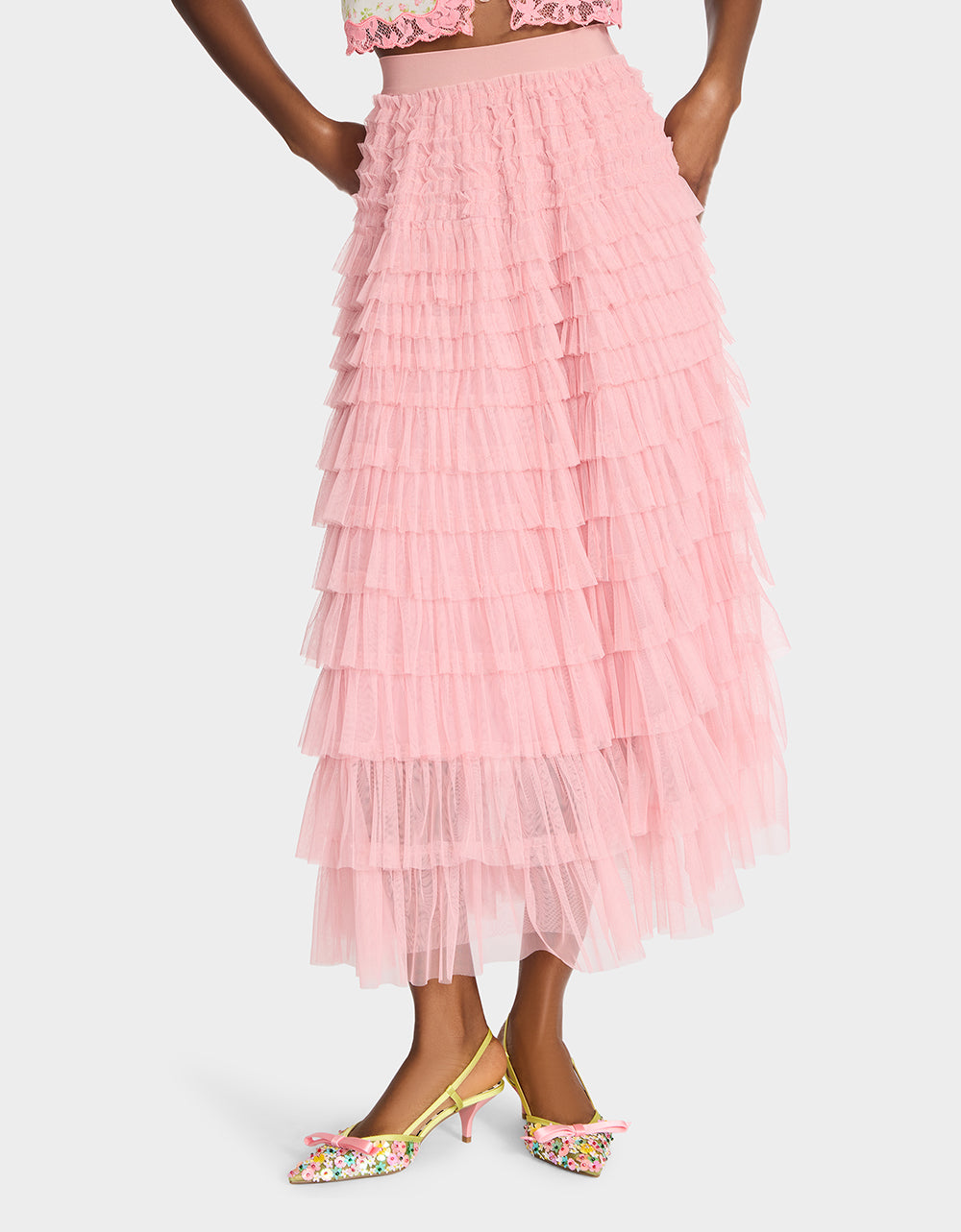 COLETTE TULLE MAXI SKIRT PINK - Image 2