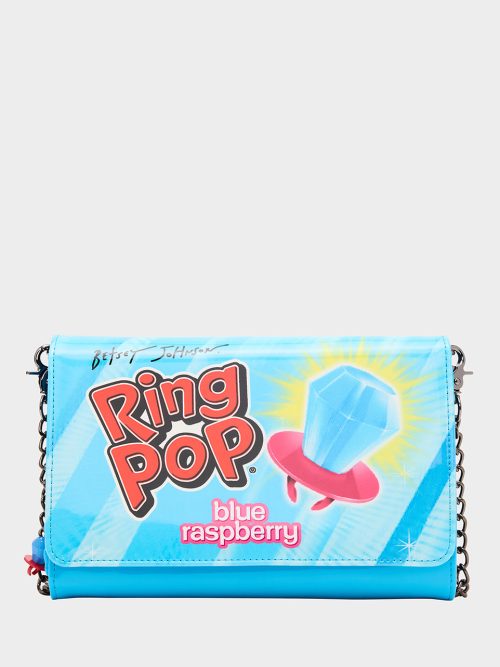 RING POP? PATENT WALLET ON CHAIN BLUE
