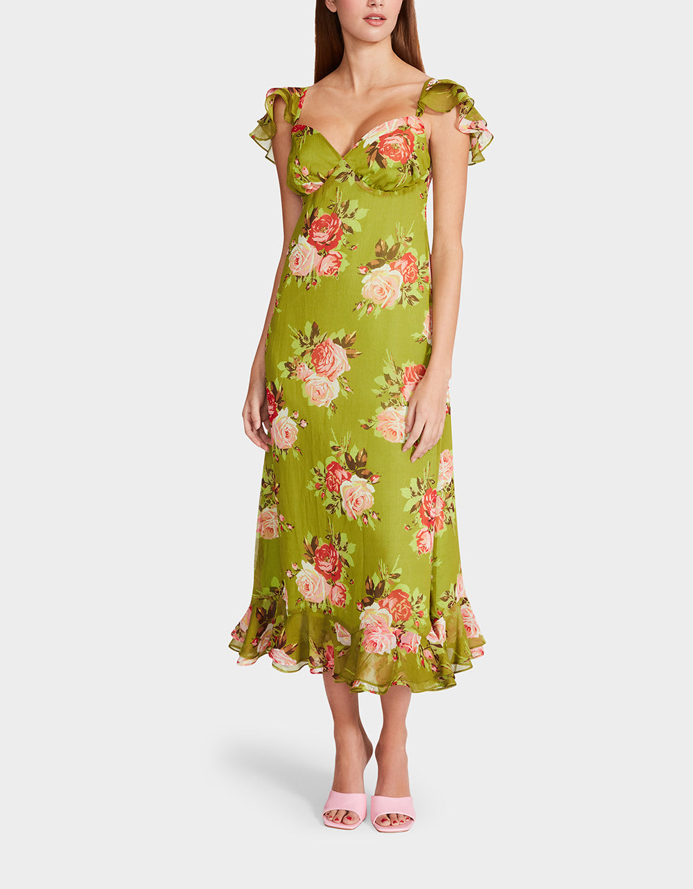 BOUQUET BOUNTY MIDI DRESS GREEN | RE:LUV