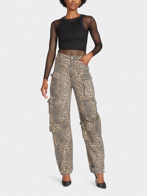 JINNEL BARREL CARGO PANTS LEOPARD