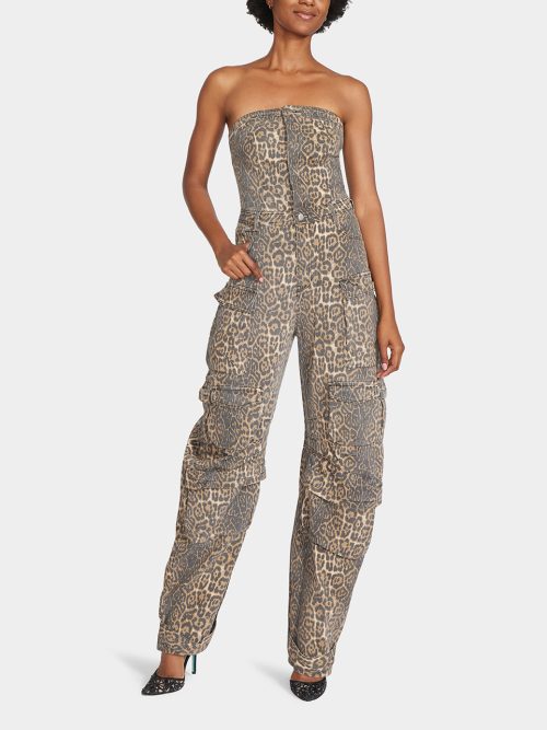GINA CARGO JUMPSUIT LEOPARD