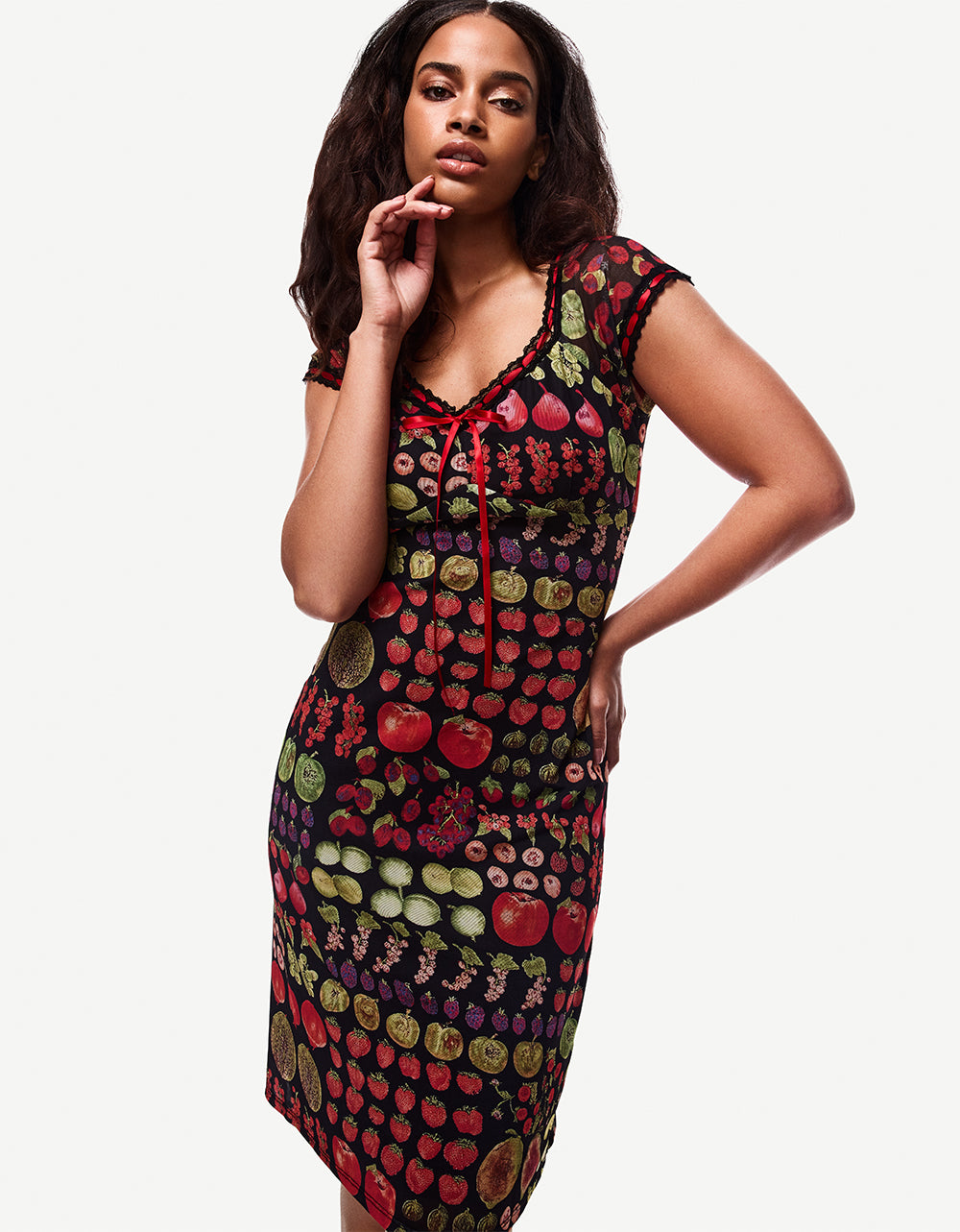 BETSEY'S FRUIT DRESS BLACK MULTI - Image 9