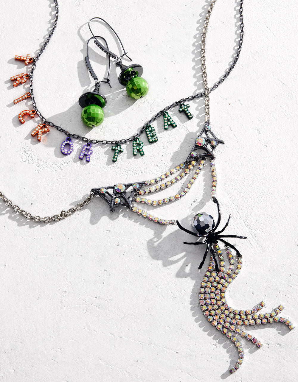 DISCO WITCH HAT DROP EARRING GREEN - Image 2